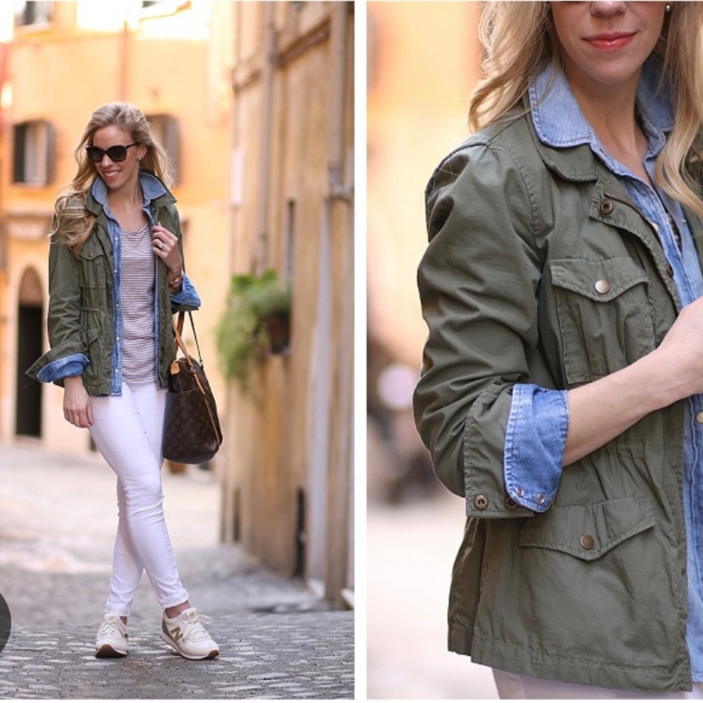 J. Crew Ripstop Olive Green Utility Jacket Tunic